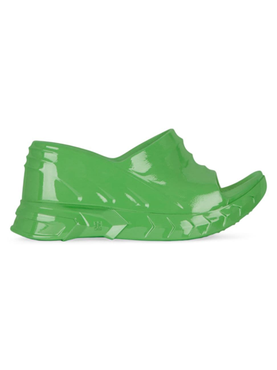 Givenchy Women's Marshmallow Wedge Sandals In Rubber In Absynthe Green