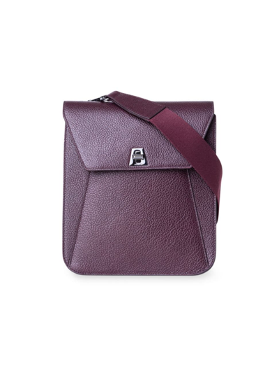 Akris Women's Small Anouk Leather Messenger Bag In Burgundy