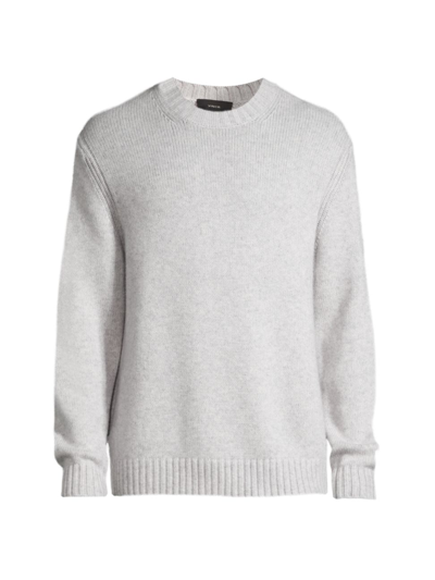 Vince Men's Wool-cashmere Relaxed-fit Sweater In Light Heather Grey
