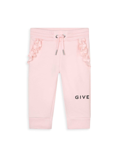 Givenchy Baby Girl's & Little Girl's Logo Flounce Track Suit Pants In Marshmallow