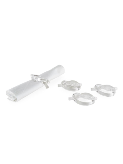 Tizo Lucite 4-piece Knot Napkin Ring Set In Clear