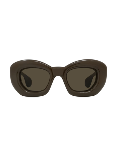 Loewe Inflated Brown Acetate Butterfly Sunglasses