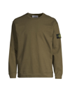 Stone Island Green Patch Long Sleeve T-shirt In Olive