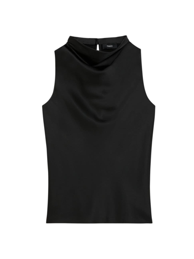Theory Women's Sleeveless Cowlneck Top In Black