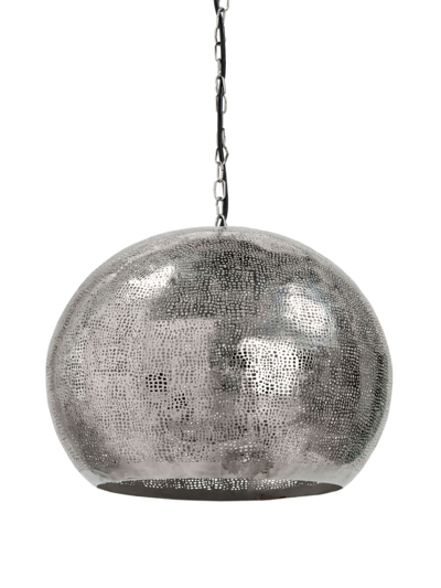 Regina Andrew Pierced Metal Sphere Pendant In Nickel