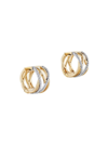 BIRKS WOMEN'S ROSÉE DU MATIN SMALL TWO-TONE 18K GOLD & 0.35 TCW DIAMOND EARRINGS