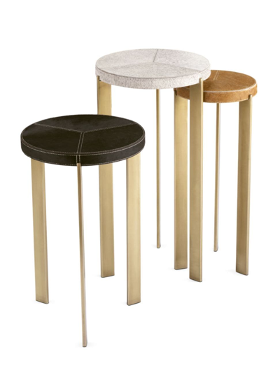 Regina Andrew Andres Hair On Hide Accent Table Trio In Brass