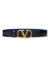 Valentino Garavani Men's Vlogo Signature Reversible Calfskin Belt 40 Mm In Black