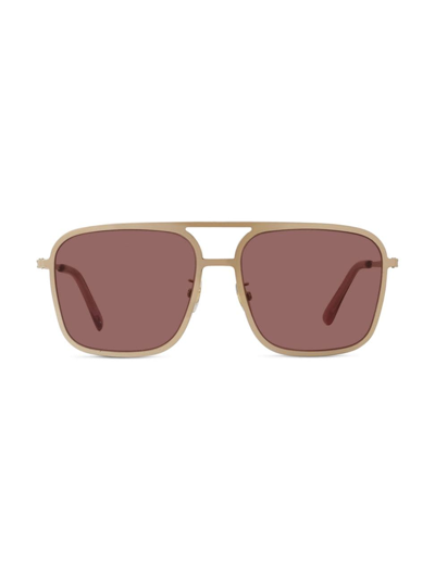 Stella Women's Pilot 57mm Square Sunglasses In Rose Gold
