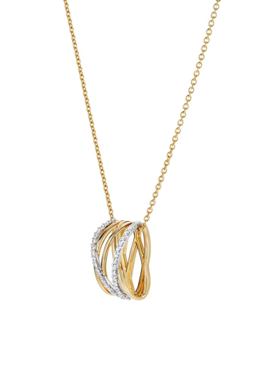 Birks Women's Rosée Du Matin Two-tone 18k Gold & 0.19 Tcw Diamond Pendant Necklace