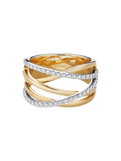 Birks Women's Rosée Du Matin Two-tone 18k Gold & 0.41 Tcw Diamond Ring