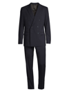 Dolce & Gabbana Men's Double-breasted Stretch-wool Suit In Blu Scurissimo