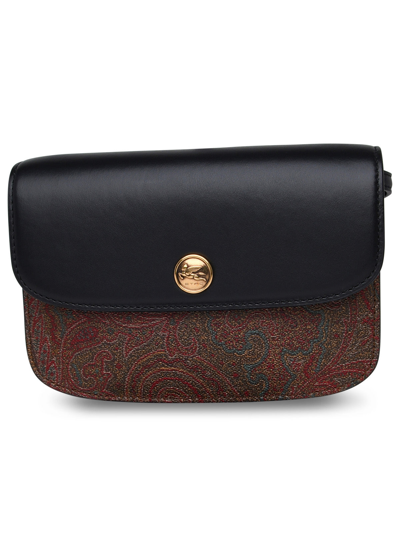 Etro Woman Essential Bag In Brown Cotton Blend In Black
