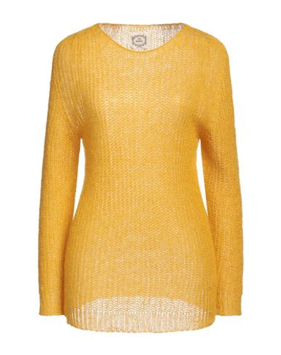 Pink Memories Woman Sweater Marigold Size 6 Acrylic, Mohair Wool, Polyamide, Wool In Yellow