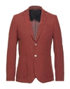 Liu •jo Man Man Blazer Brick Red Size 38 Linen, Cotton