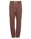 Rick Owens Man Pants Cocoa Size 32 Cotton, Elastane In Brown