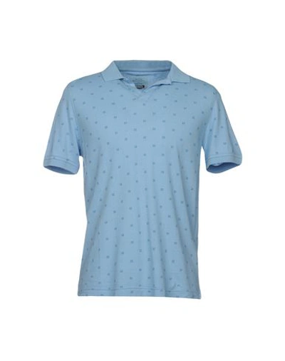 Heritage Man Polo Shirt Sky Blue Size 40 Cotton, Elastane