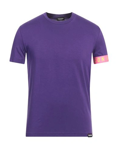 Dsquared2 Man Undershirt Dark Purple Size Xl Modacrylic, Elastane