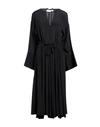 Erika Cavallini Woman Midi Dress Black Size 2 Acetate, Silk