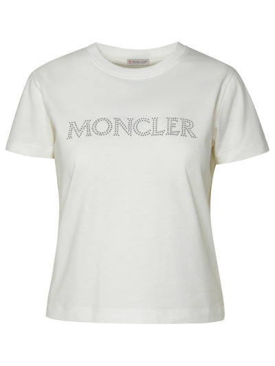 Moncler Woman T-shirt Logo Scritta In White