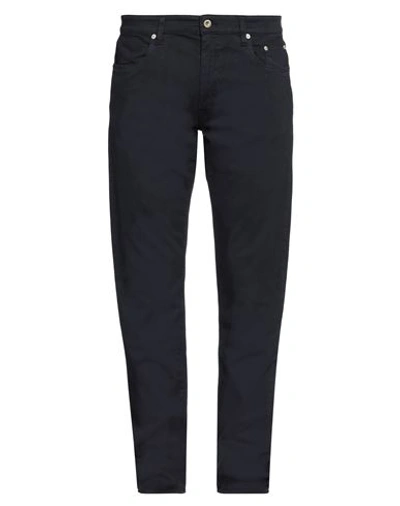Siviglia Man Pants Navy Size 40 Cotton, Elastane In Navy Blue