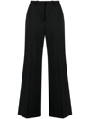 Marine Serre Wide-leg Black Virgin Wool Tailored Pants In Black