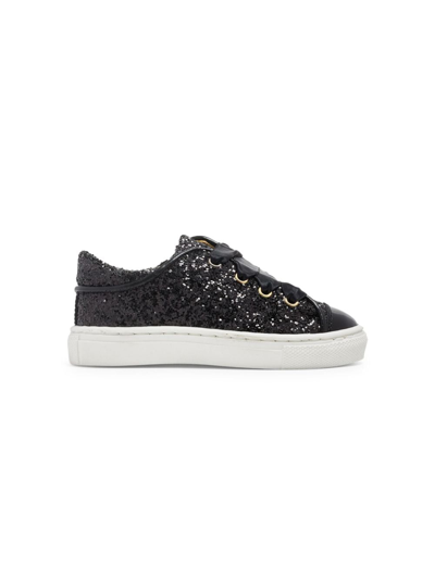 Andanines Kids' Glitter-embellished Low-top Sneakers In Black