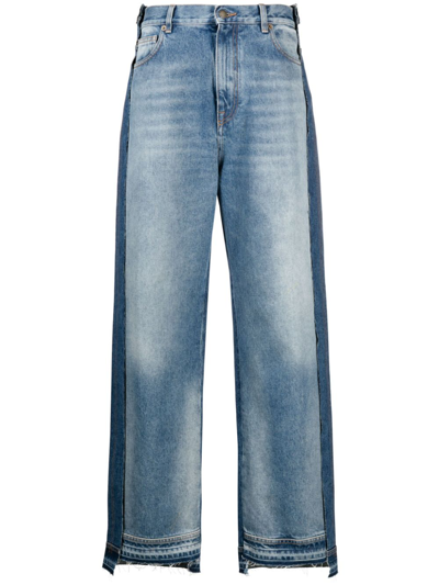 Darkpark Panelled Wide-leg Jeans In Blue