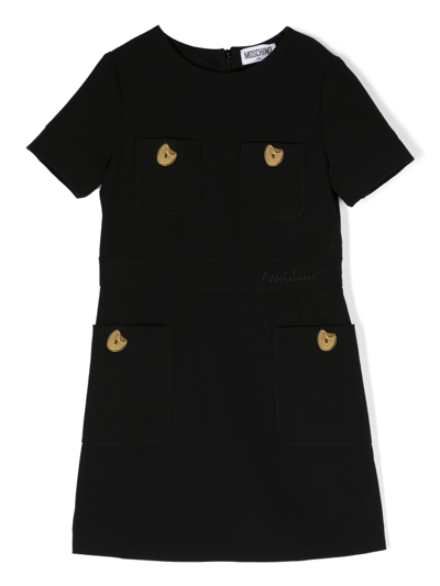 Moschino Kids' Short-sleeve Dress In Black
