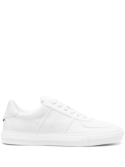 Moncler Neue York Logo-appliquéd Leather Sneakers In White