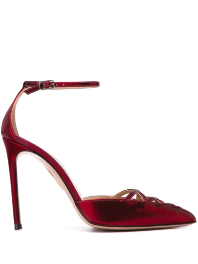 Aquazzura 110mm Cut-out Leather Pumps In Red