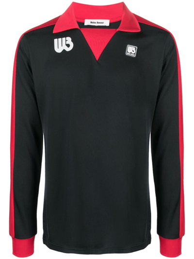 Wales Bonner Logo-embellished Striped Jersey T-shirt In Black