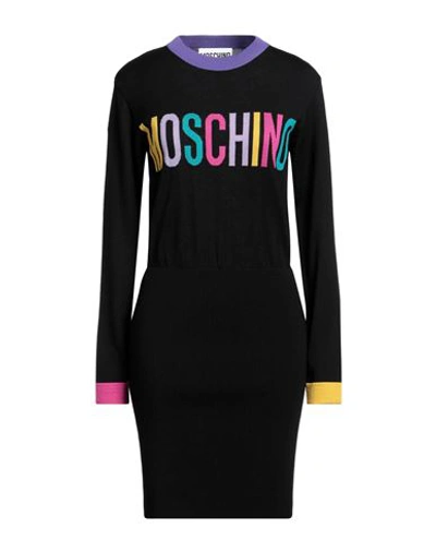 Moschino Woman Short Dress Black Size 12 Virgin Wool