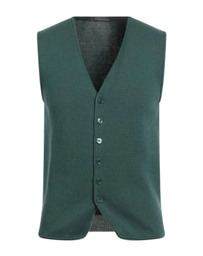 Thomas Reed Man Cardigan Dark Green Size Xxl Merino Wool