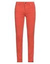 Tramarossa Man Pants Orange Size 34 Cotton, Elastane In Red