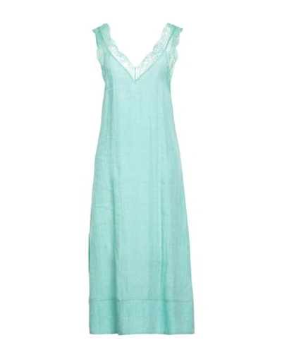 Beatrice B Beatrice .b Woman Midi Dress Light Green Size 8 Hemp, Viscose, Polyamide