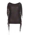 Liviana Conti Woman Sweater Dark Brown Size 6 Alpaca Wool, Polyamide, Wool, Elastane