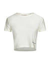 Hinnominate Woman T-shirt Ivory Size S Polyamide, Elastane In White