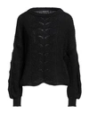 Vanessa Scott Woman Sweater Black Size Onesize Acrylic, Nylon, Mohair Wool, Wool