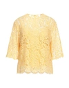 Dolce & Gabbana Woman Top Ocher Size 6 Cotton, Viscose, Polyamide In Yellow