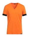 Dsquared2 Man Undershirt Orange Size Xl Cotton, Elastane