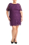 NINA LEONARD NINA LEONARD CROCHET LACE SHEATH DRESS