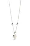 Sterling Forever Cz Louise Pendant Necklace In Silver