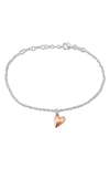 Delmar Heart Charm Bracelet In Rose