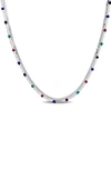 Delmar Double Strand Necklace In Silver Multi-color