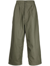 Comme Des Garçons Homme Deux Pleated Wide-leg Trousers In Grün