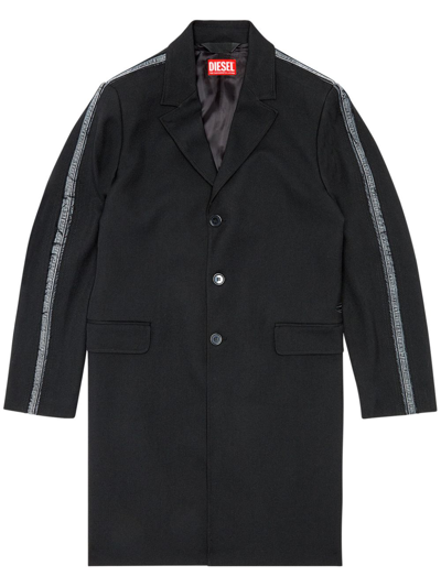 Diesel W-hivo Single-breasted Coat In Black