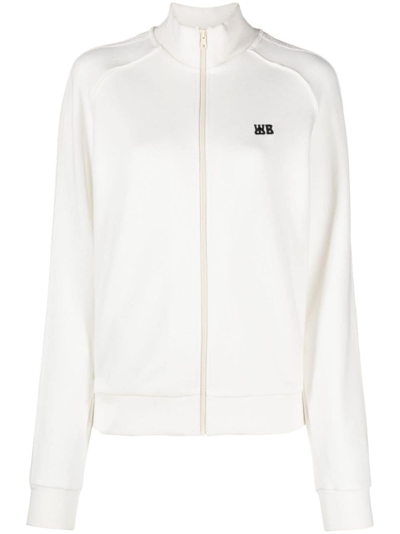 Wales Bonner Logo-embroidered Zipped Sweatshirt In Neutrals