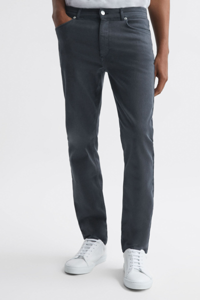 Reiss Dover Brushed Jersey Slim Fit Jeans In Airforce Blue