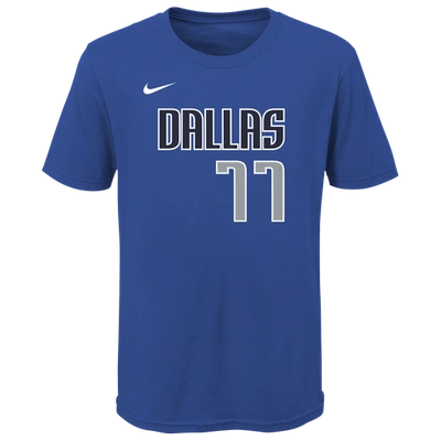 Nike Kids' Boys Luka Doncic  Mavericks Player Name & Number T-shirt In Blue/blue